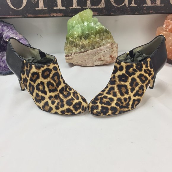 Michael Kors Fur Leather Heel Boot Zip print two - Picture 3 of 12